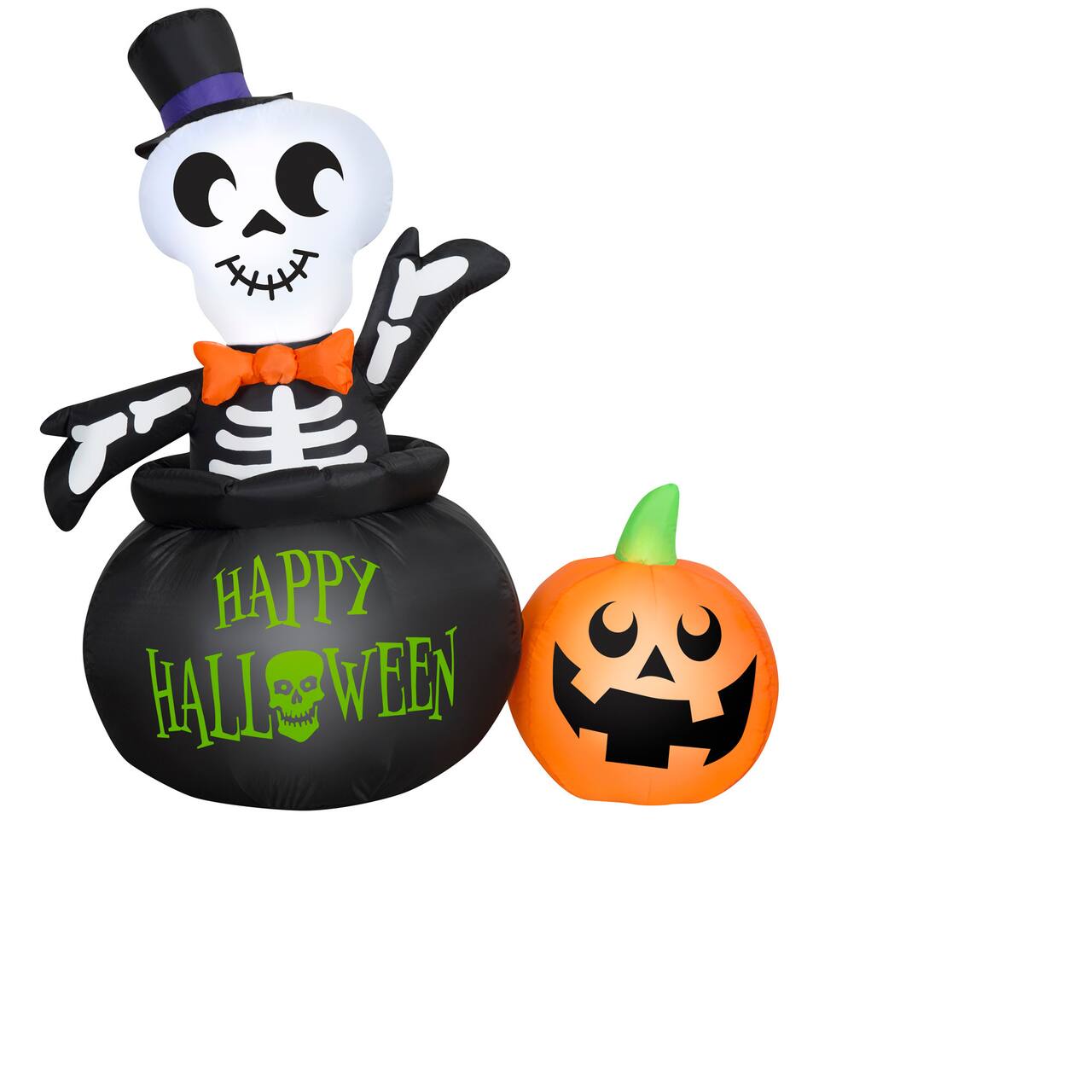 4ft. Airblown® Inflatable Halloween Skeleton in Cauldron with LED Lights